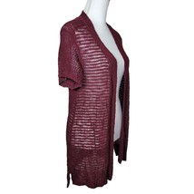 Maurices Cardigan Red Wine Bergundy Knit Long Open Front Womens Large - £14.03 GBP