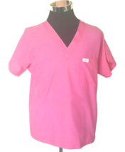 Crest Scrubs Women&#39;s Top Size Small Pink  V-Neck Medical Dental Veterina... - £11.07 GBP