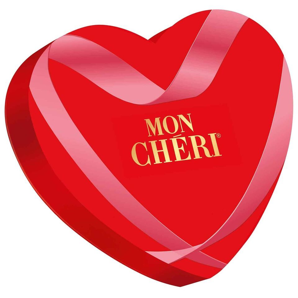 Ferrero MON CHERI chocolates HEART SHAPED GIFT BOX -14pc.-FREE SHIP - $17.81