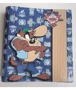Vintage 1997 LOONEY TUNES TAZ Warner Brothers 3 Ring Binder Blue - $27.15 CAD