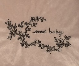 Wendy Bellissimo Baby Blanket 28x38 “Sweet Baby” Pink with Bronze Satin Trim - £20.56 GBP