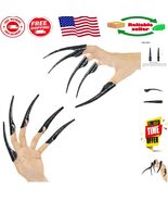 Durable 10 Pcs Black Metal Finger Claws Set - Dramatic Halloween Accesso... - $26.56 CAD