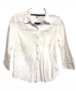 LL Bean S White Woman&#39;s Button Down Collared Long Sleeve Shirt Top Blouse - €12,79 EUR