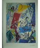 Marc Chagall L.E. Reprint 68/500 Colored Lithograph, Figures &amp; Horse, 77... - €176,09 EUR