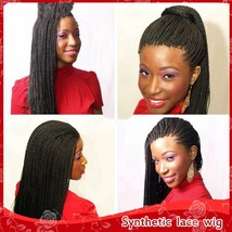 20 Inch Hand Crochet Micro Twist Wig Heat Resistant Synthetic Twisted Lace Wig - £68.96 GBP