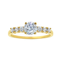 Solid Genuine 14k Gold 1.2ct Round Diamonette Cubic Zirconia Engagement ... - $4,139.25 MXN+