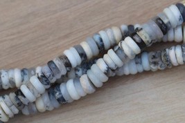 Natural 8 inch faceted dendrite opal heishi bead gemstone briolette beads, 6--7  - £24.55 GBP