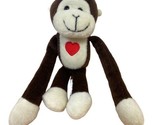 Brown and Tan Monkey with Red Heart  7.5 inch tag has been cut - $5.40