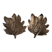 Pier 1 Imports Bronze Leaf Trinket Dish Set of 2 Decorative Metal Leaf Bowls - $21.60