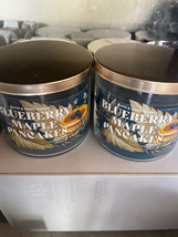 Bath And Body Works blueberry maple pancakes 3-wick Scented Candle Lot of 2 - £60.09 GBP