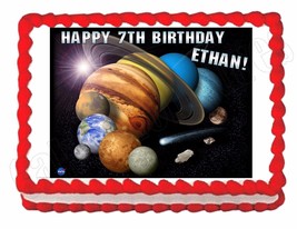 Solar System -Planets -Outer Space edible cake topper party decoration - £7.96 GBP