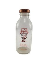 Merry Christmas 1997 Broguiere’s Dairy Glass Milk Bottle 32 Ounce Quart  - £15.34 GBP