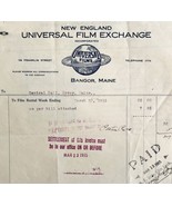 Universal Films Exchange 1915 WW2 Era Invoice Center Theater Maine DWEE3... - $54.84 CAD