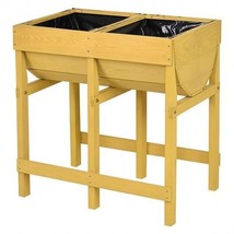 Raised Wooden Planter Vegetable Flower Bed with Liner - Color: Yellow - £86.72 GBP