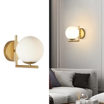 Mid Century Modern Gold Wall Sconce Lighting Brushed Brass Vanity Bathroom Wall  - £62.36 GBP