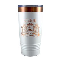 Cahill Irish Coat of Arms White Rose Travel Mug - £22.08 GBP