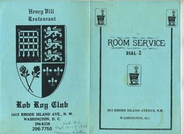 Holiday Inn Room Service Menu Rhode Island Ave NW Washington DC 1973 - £14.02 GBP