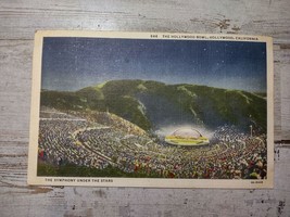 Vintage 1937 Hollywood Bowl California Western Publishing Postcard Symphony USED - £4.61 GBP