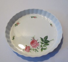 CHRISTINEHOLM Fluted bakeware Quiche Tart Pie Dish Pan Baking 9.5&quot; Pink Roses - £5.49 GBP