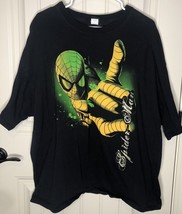 Spiderman Shirt Mens 2XL Green/Yellow/Black Script Mad Engine Tag VTG - £49.39 GBP