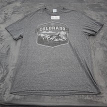Colorado Springs Shirt Men XL Gray Delta Ringspun Print Short Sleeve Casual Top - $15.82