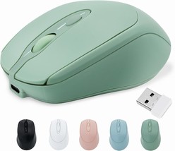 Rechargeable Wireless Mouse, Bluetooth Mouse Compatible With Laptop/iPad (Green) - £11.59 GBP