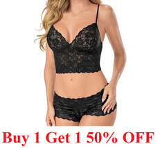 Loving Touch Mesh Babydoll Lingerie With Lace Cups & Matching Thong Panty-Medium image 12