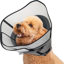 Dog Cone for After Surgery，Breathable Soft Dog Cone for Dog, Adjustable (Size:M) - £17.33 GBP