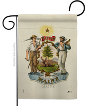 Coat Of Arms Maine Garden Flag States 13 X18.5 Double-Sided House Banner - £15.92 GBP
