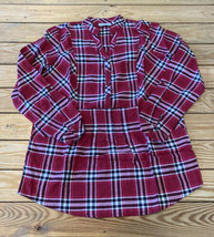 Joan Rivers NWOT Women’s Plaid Sleeve Pullover Top Size 2 Red Di - £9.33 GBP