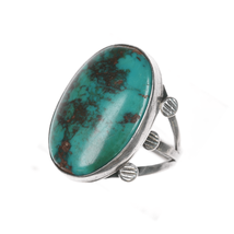 Sz9 30&#39;s-40&#39;s Native American silver ring with gorgeous turquoise - $237.60