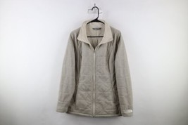 The North Face Womens Large Distressed Spell Out Knit Stitch Fleece Jack... - $59.35