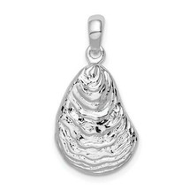 REAL Sterling Silver Polished/Textured 3D Oyster Shell Pendant - £100.93 GBP
