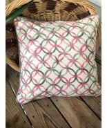 Decorative Pink/White /Grey Throw Pillow Cover 20&quot;x 20&quot; - £3.89 GBP