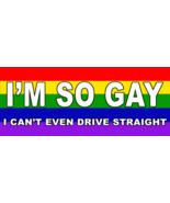 I&#39;M SO GAY (2-Pack, 9&quot; x 3&quot;) Full Color Printed Vinyl Decal Bumper Sticker - $12.40 CAD