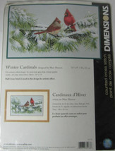 Dimensions Counted Cross Stitch Winter Cardinals Cardinal Red Male Female Bird - £26.37 GBP