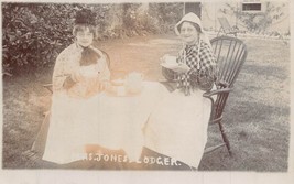 Mrs Jones Lodger~Tea Time On The Lawn~Real Photo Postcard - £9.31 GBP