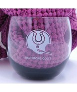 Vtg Baltimore Colts NFL Clear Grey Smoked Lowball Glass 10 oz 3.5&quot;  - £11.96 GBP