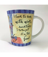 Coffee Wine Mug I Love to Cook With Wine Aprox 12 ounces - $188.28 MXN