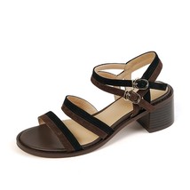 Ankle Strap Vintage Women Shoes On Heel 5 CM Girls Summer Rome Shoes Roman Gladi - £91.84 GBP