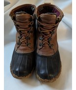 Vintage Ll Haricot Canard Bottes Hommes 8 LG Cuir Brun Doublé Maine Hunt... - $65.50 CAD