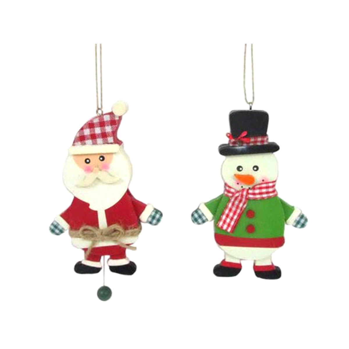 Ornament pull &amp; jump santa/snowman 2 ast SHIPS IN 24 HOURS - MJ - $19.88