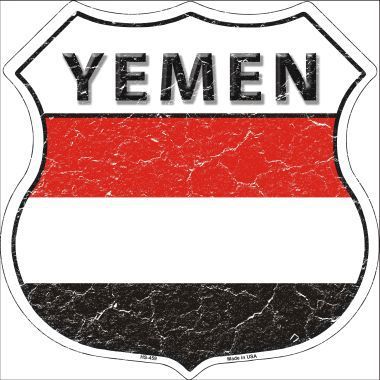 Yemen Country Flag Highway Shield Metal Sign HS-459