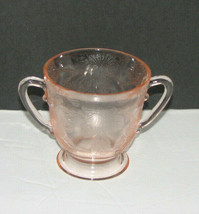 Vintage Pink Depression Glass SUGAR BOWL Dogwood Pattern Footed - £13.73 GBP