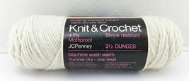 Vintage JC Penney Knit &amp; Crochet Acrylic Yarn - 1 Skein Color Winter White #702 - £7.39 GBP
