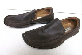 STEVE MADDEN Leather Loafers Mocs Shoes Slip On Driving NOTED Brown MENS... - $23.90