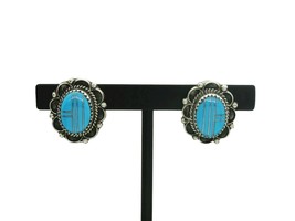 Sensa Eustace Zuni Artisan Sleeping Beauty Turquoise Inlay Stud Earrings - £80.14 GBP