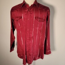 Panhandle Slim Western Pearl Snap Red With Silver Thread Shirt 16 1/2 34 - £11.80 GBP