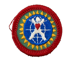 Girl Scout Patch Badge Jr Junior Merit Well Being Dabbler Red Border Vintage 80s - £7.34 GBP