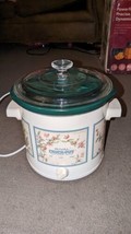 Vintage RIVAL Crock Pot 3.5 Qt Model 3150 Slow Cooker 3 Pc Sesame Flower Works - £36.38 GBP